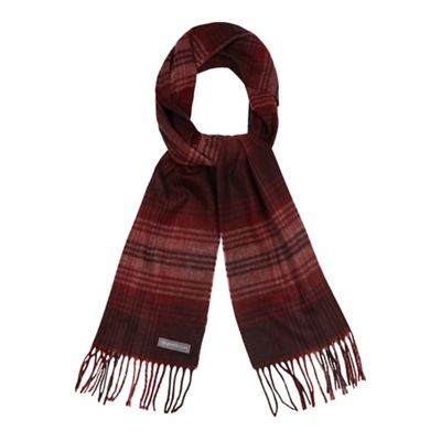 Red checked print scarf